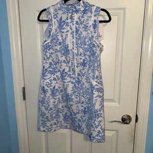 Lilly Pulitzer Blue and White Floral Golf Dress